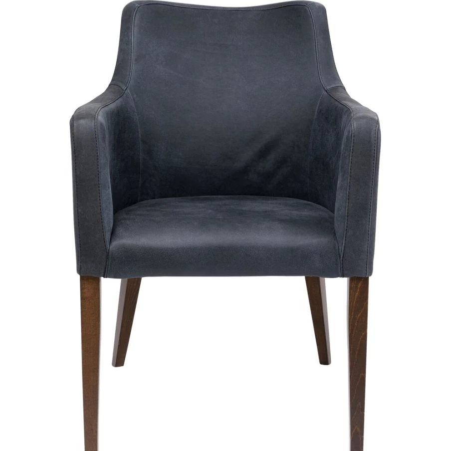 KARE Design Modern Leather Chair with Adjustable Armrests in Anthracite - Stylish Comfort for Home & Office