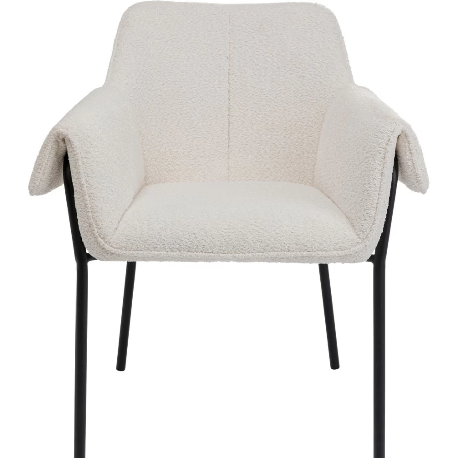"KARE Design Bess Cream Armchair - Modern Comfortable Chair With Armrests"