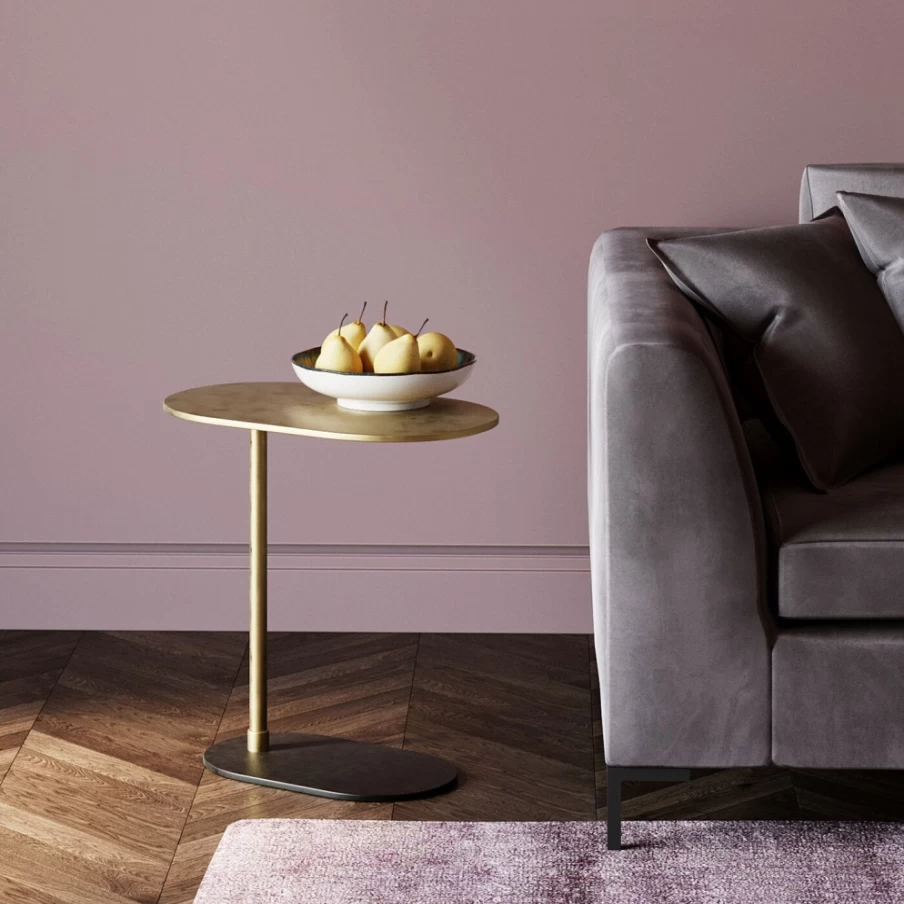 KARE Design Modern Side Table with Slide, 50x30cm, Stylish Living Room End Table, Nightstand with Storage