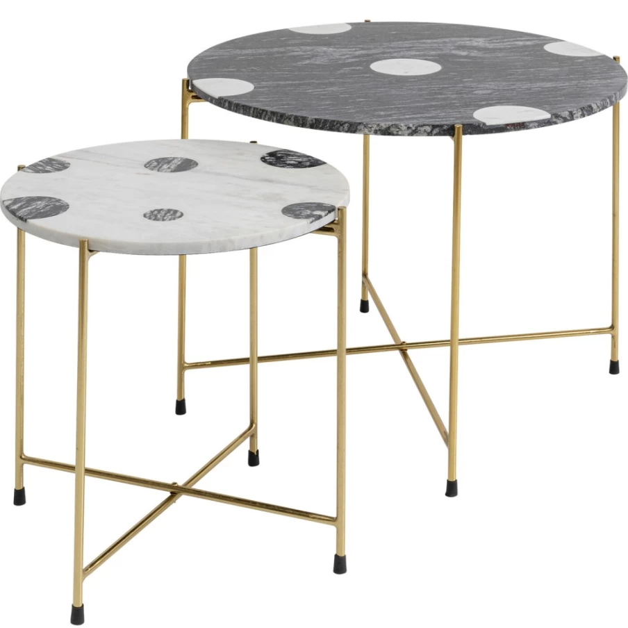 KARE Design Modern Side Table Amba - Set of 2 Stylish Nightstands for Bedroom
