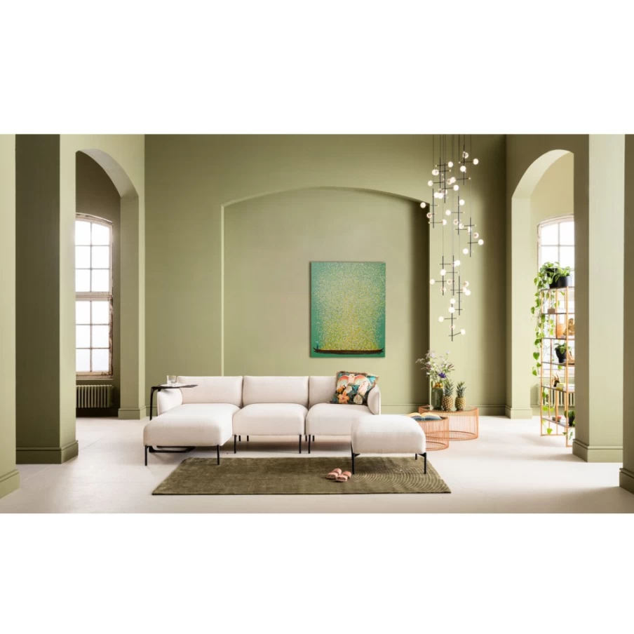 "KARE Design Floral Boat Canvas Art Print - Green & Yellow Landscape Painting 80x100cm Wall Decor"