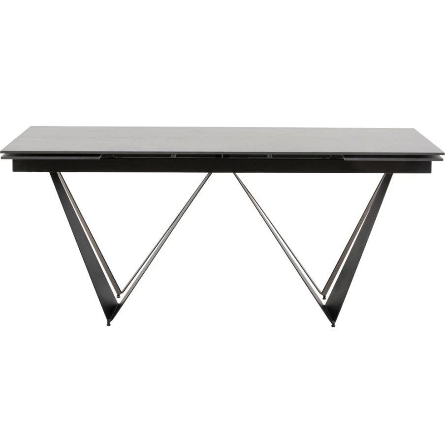 KARE Design Extension Dining Table Sandra 180x90cm with 2x40cm Leaves, Modern Expandable Table for Kitchen and Dining Room