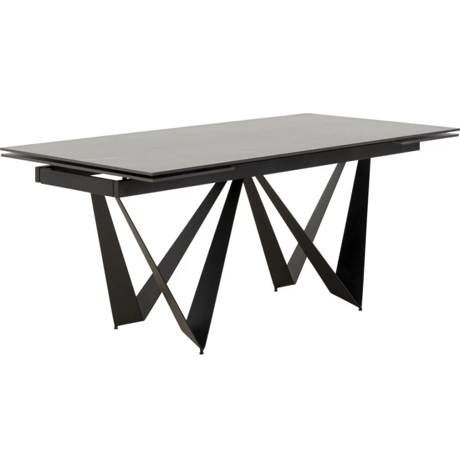 KARE Design Extension Dining Table Sandra 180x90cm with 2x40cm Leaves, Modern Expandable Table for Kitchen and Dining Room