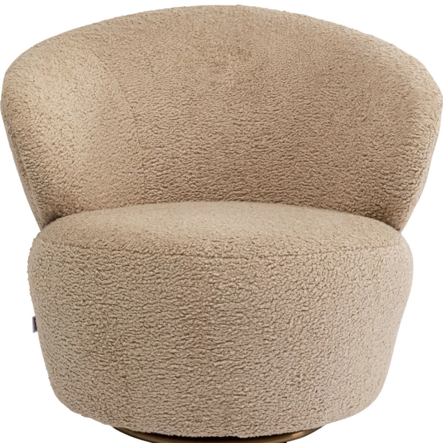 KARE Design Carella Modern Swivel Armchair - 360-Degree Rotating Lounge Chair for Living Room