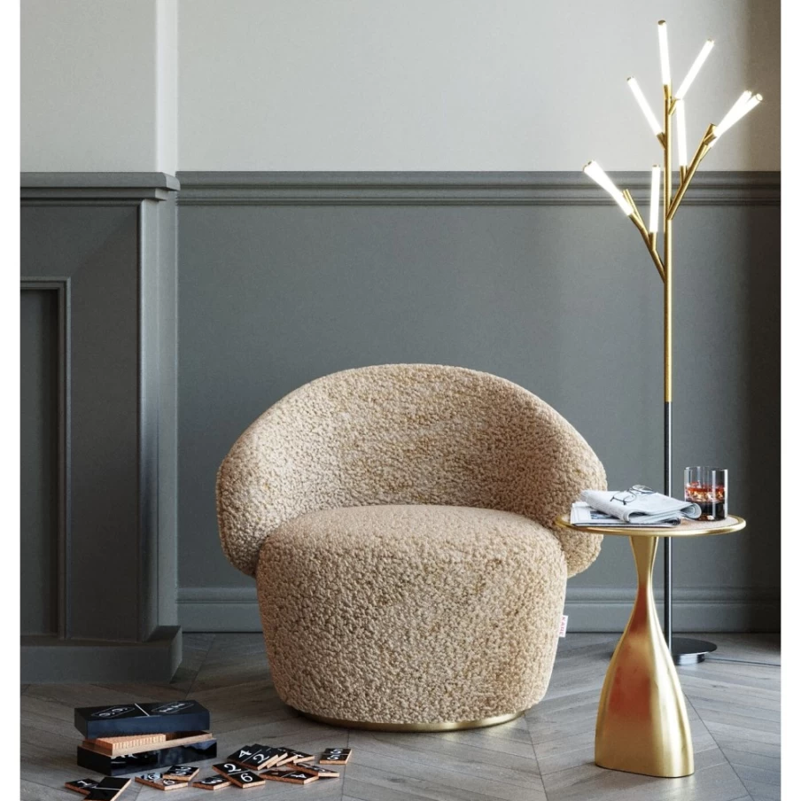 KARE Design Carella Modern Swivel Armchair - 360-Degree Rotating Lounge Chair for Living Room