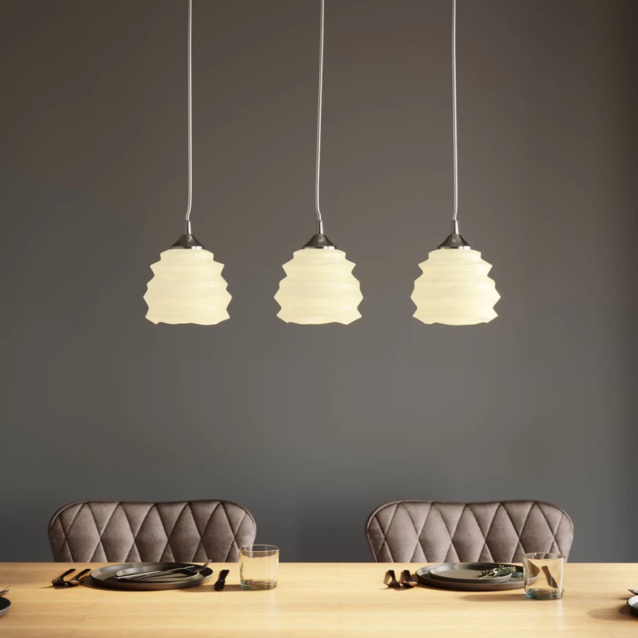 KARE Design Modern White Ruffle Pendant Lamp for Dining Room Elegant Lighting