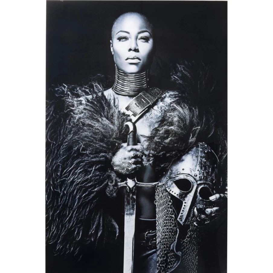 "KARE Design Lady Knight Picture Glass Wall Art - 100x150cm Modern Home Decor"