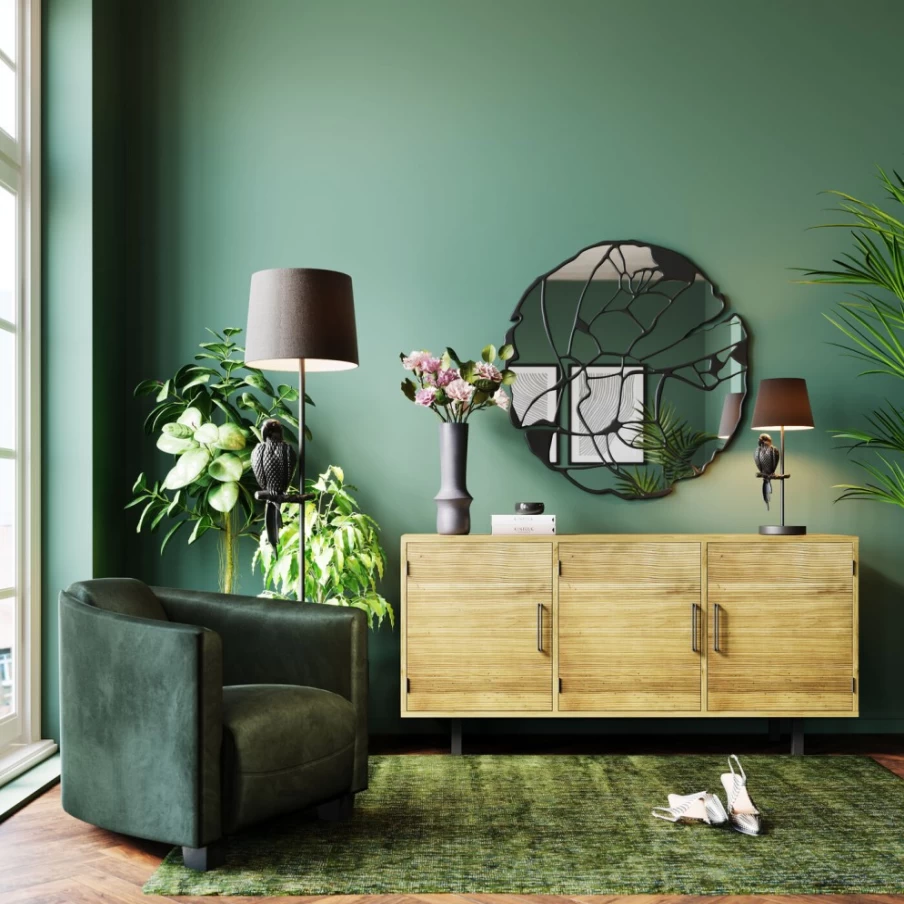 KARE Design Glimmer Green Area Rug 170x240 cm - Modern Plush Carpet for Living Room