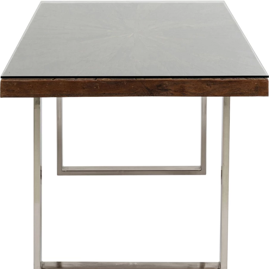 KARE Design Modern Chrome Dining Table Conley 180X90 - Sleek Rectangular Kitchen Table