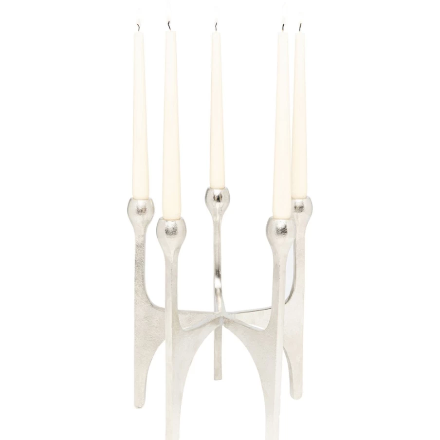 KARE Design Stackable Silver Candle Holder - 31cm Modern Home Decor