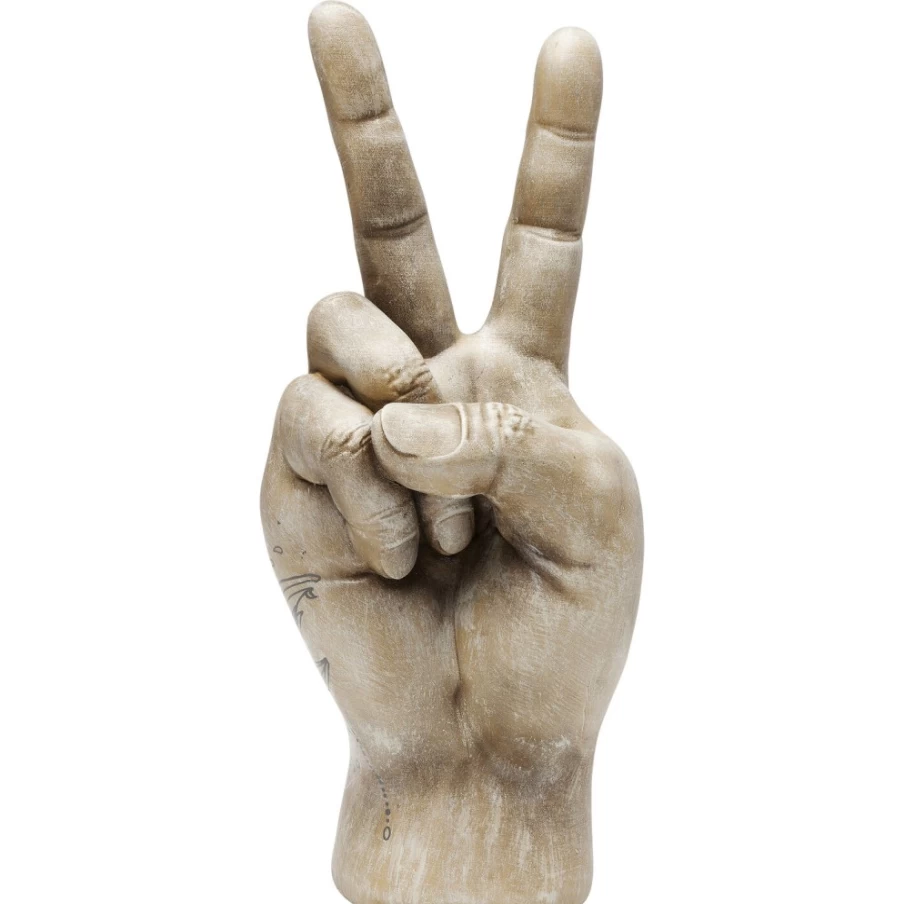 KARE Design Modern Hand Victory Tattoo Art Eye Wall Decor 36cm Sculpture