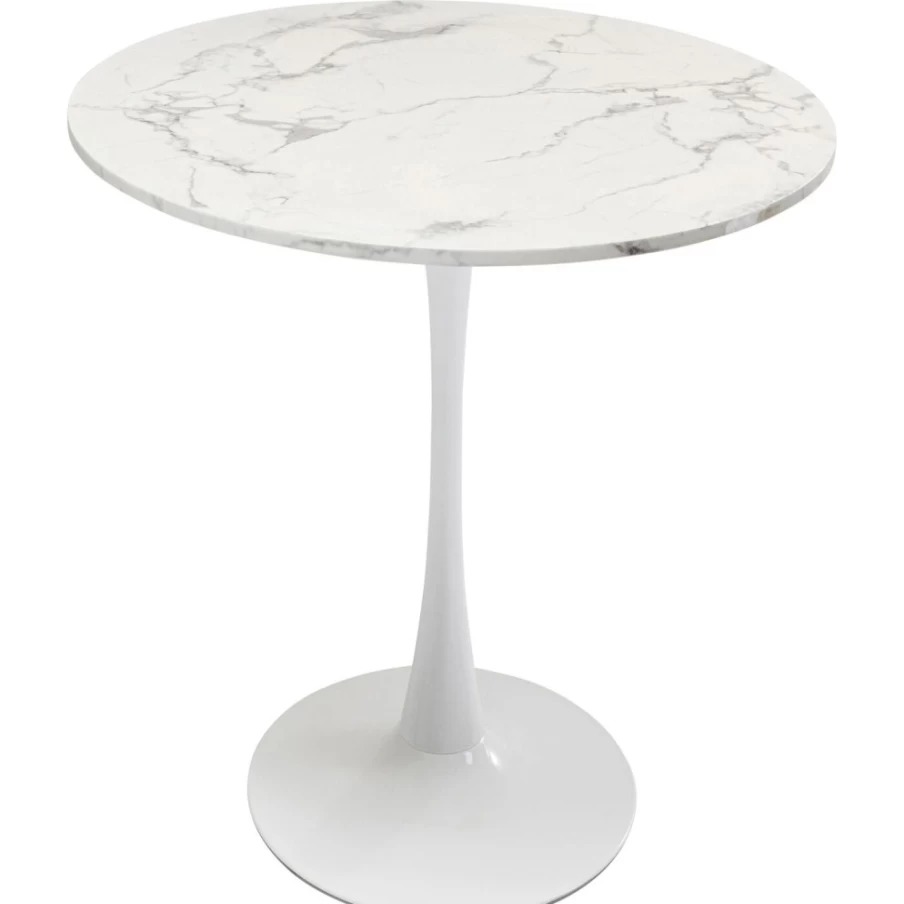 KARE Design Schickeria White Marble Coffee Table 80cm Modern Round Side Table
