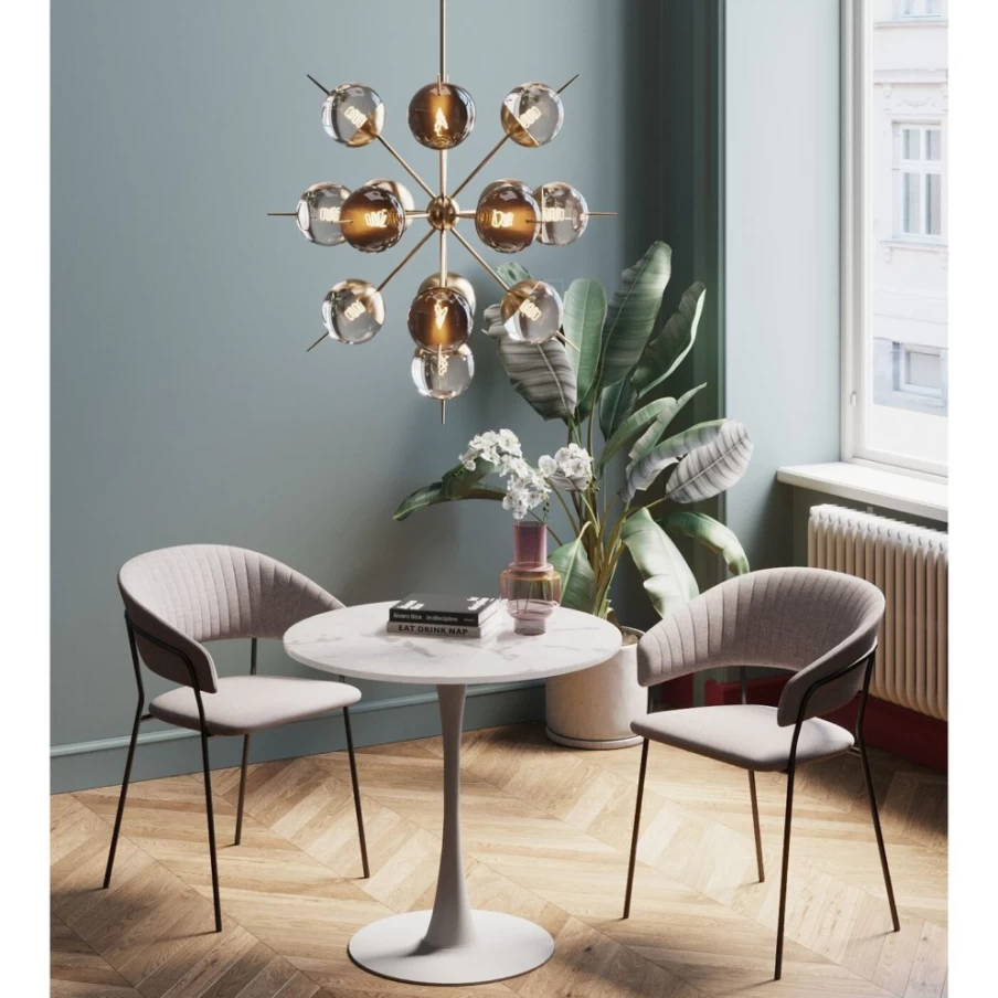 KARE Design Schickeria White Marble Coffee Table 80cm Modern Round Side Table