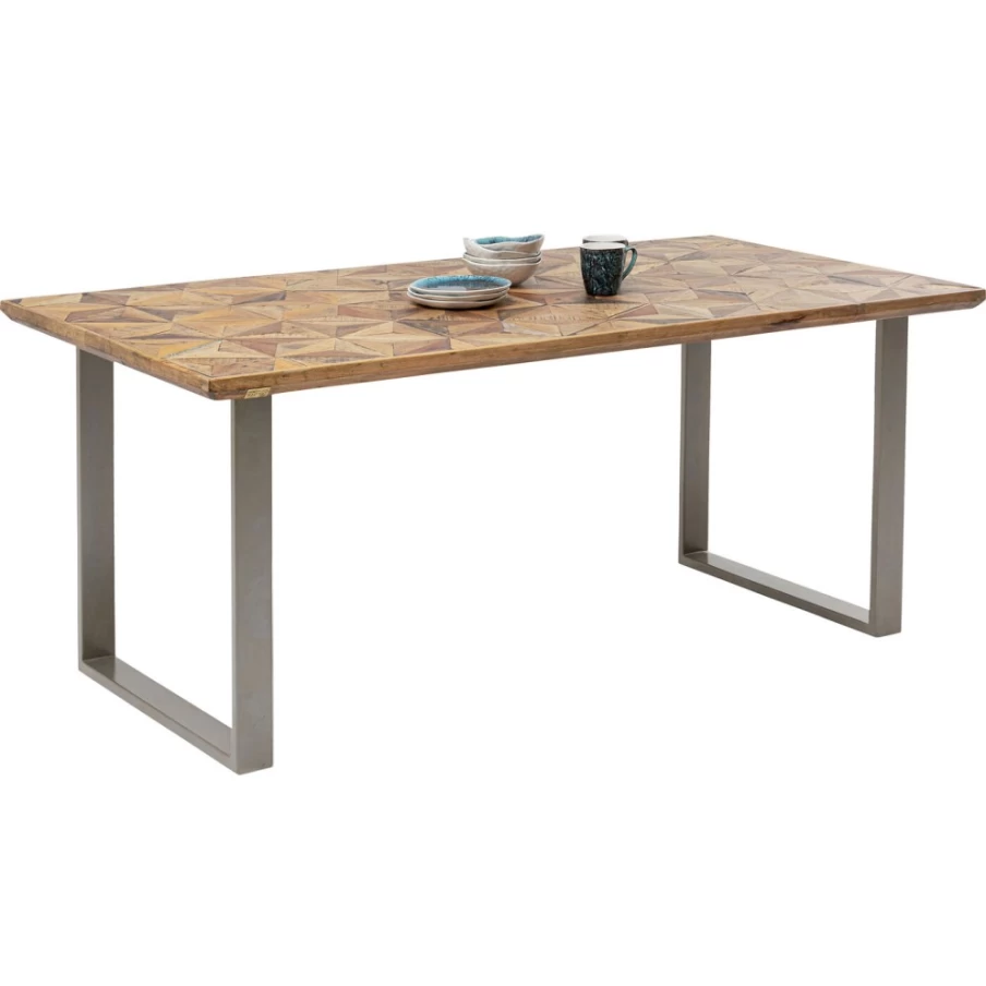 KARE Design Modern Silver Table Stars Dining Table 180x90 cm
