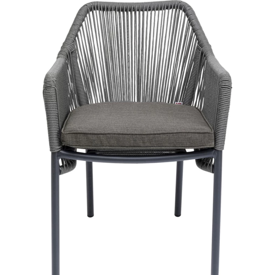 KARE Design Modern Wave Grey Armchair with Armrests – Stylish Comfort for Any Room