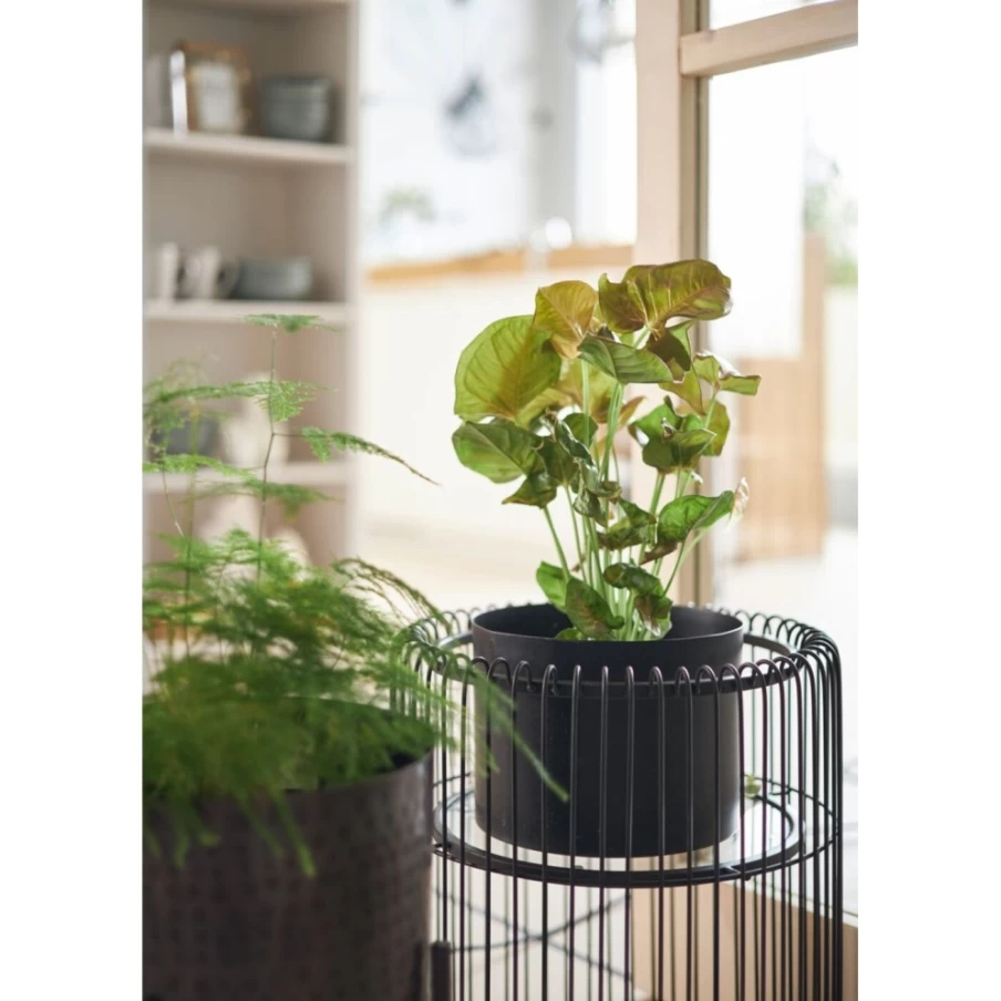 KARE Design Modern Black Metal Plant Holder - 44cm Hanging Wire Basket for Indoor Outdoor Plants