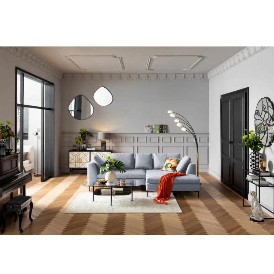 KARE Design Gianni Dolce Light Grey Right-Hand Corner Sofa – Modern L-Shaped Sectional for Living Room