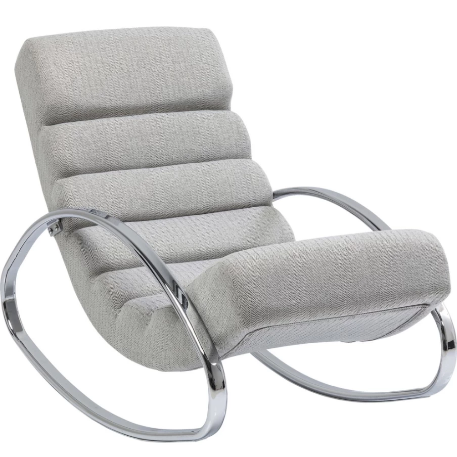 KARE Design Modern Rocking Chair in Manhattan Grey Beige - Stylish Comfort for Any Room