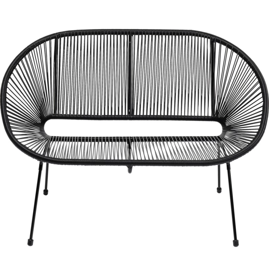 KARE Design Modern Acapulco Bench in Black - Stylish Indoor Outdoor Seating
