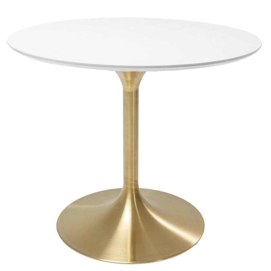 "KARE Design Modern White Brass Table Invitation Set - 90cm Elegant Dining Decor"