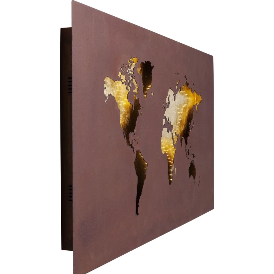 KARE Design Illuminated World Map LED Wall Art - Modern Decorative Lighting for Home & Office