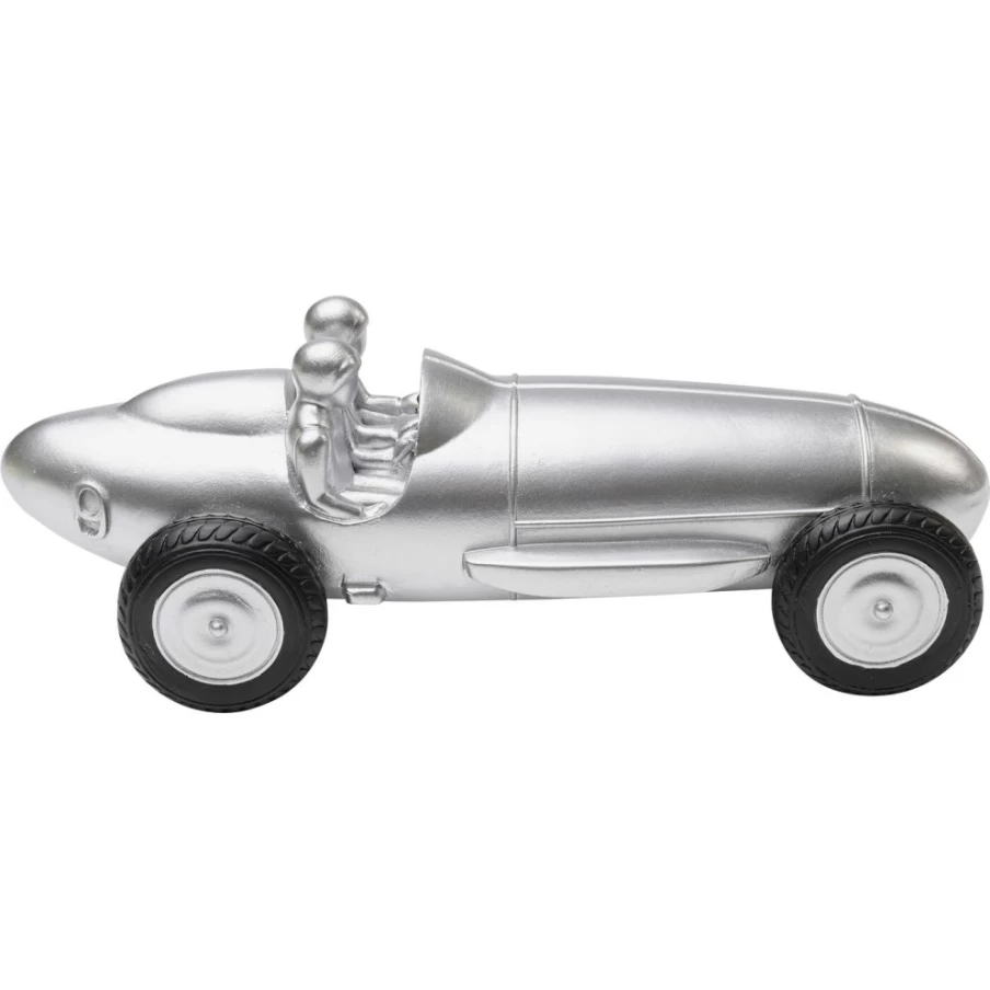 KARE Design Modern Deco Object - Silver Racing Car Sculpture 9cm for Home & Office Decor