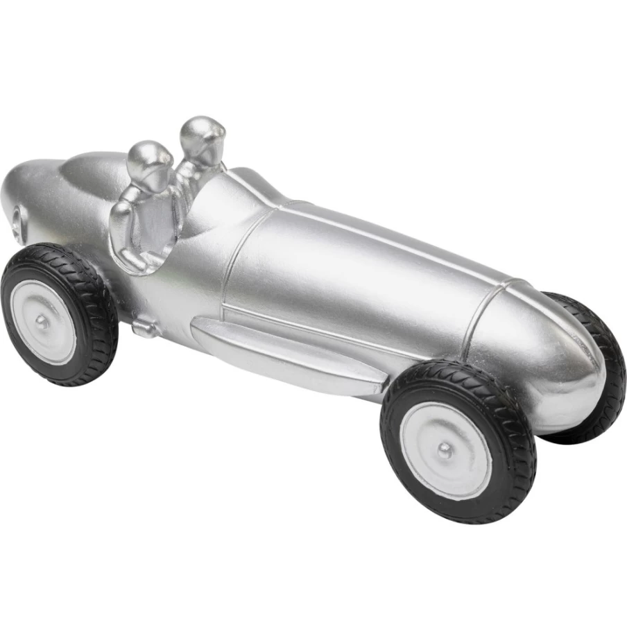 KARE Design Modern Deco Object - Silver Racing Car Sculpture 9cm for Home & Office Decor