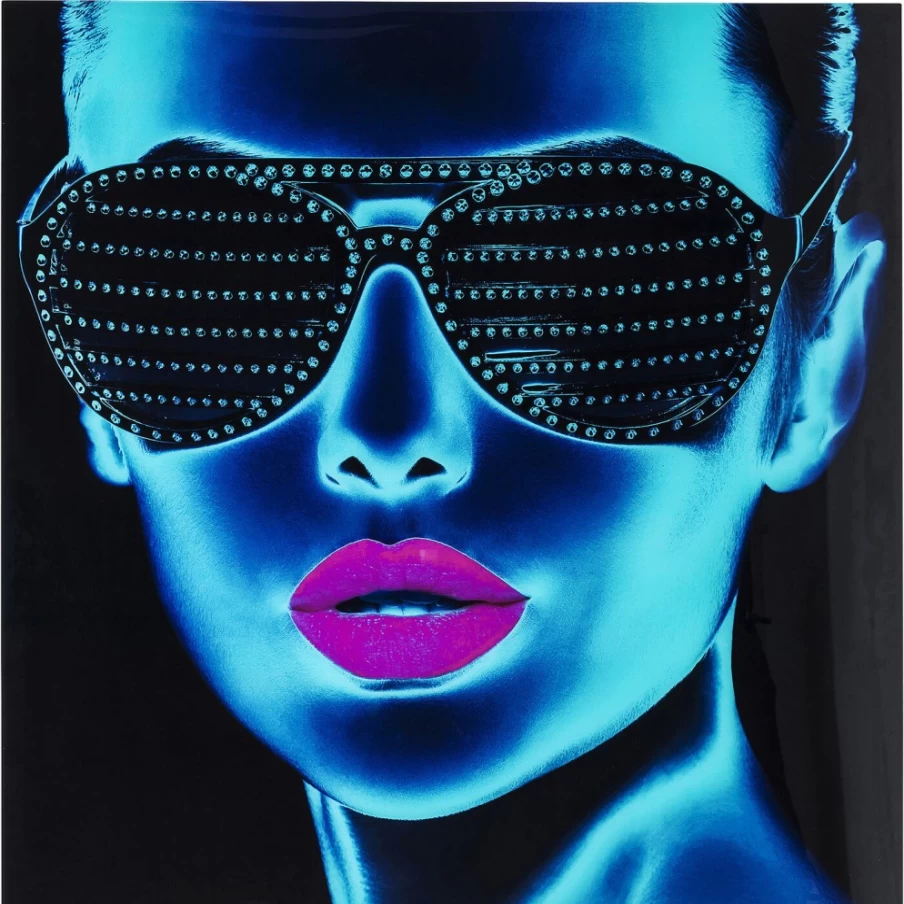 "KARE Design Picture Glass Tough Girl Wall Art - 120x120cm Modern Square Decor"