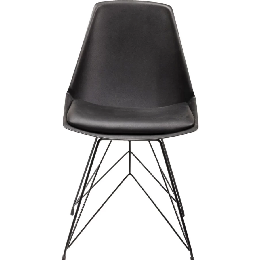 "KARE Design Modern Black Wire Chair - Stylish Metal Frame Dining Chair"