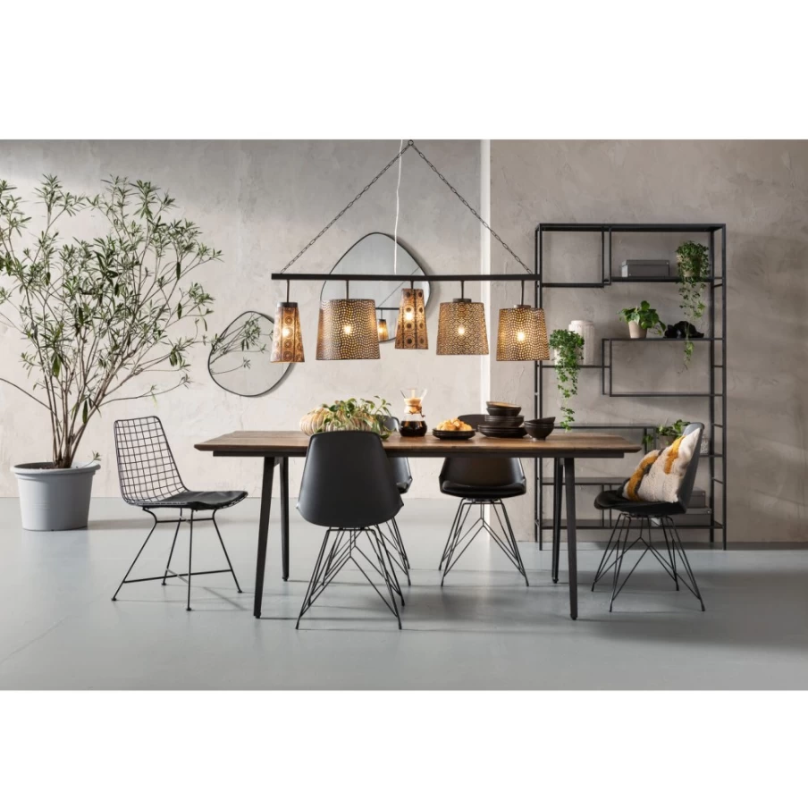 "KARE Design Modern Black Wire Chair - Stylish Metal Frame Dining Chair"