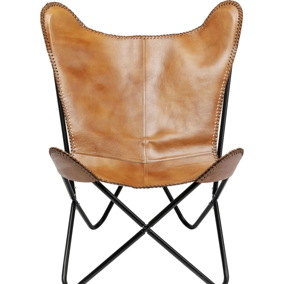 "KARE Design California Brown Leather Armchair – Premium Lounge Chair for Living Room"