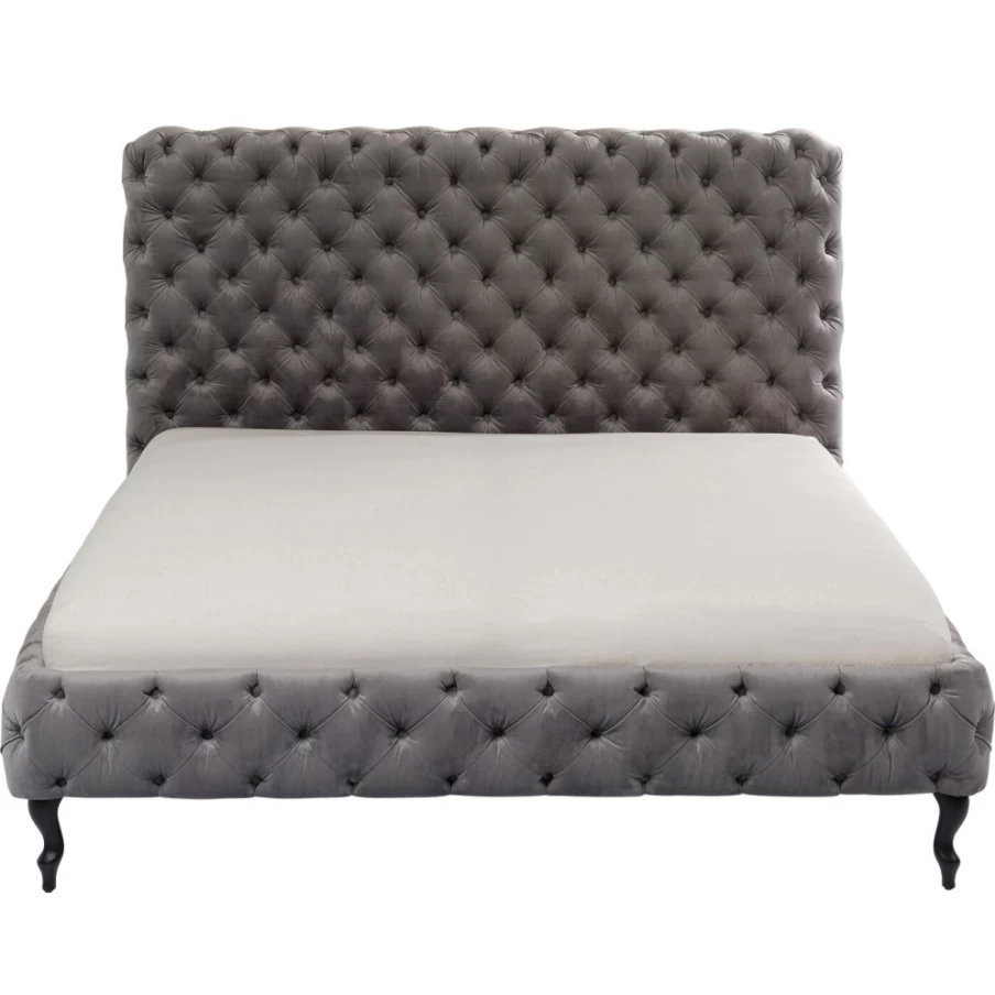 KARE Design High-Quality Silver Grey Bed Desire King Size 180x200 cm Modern Luxury Bed Frame