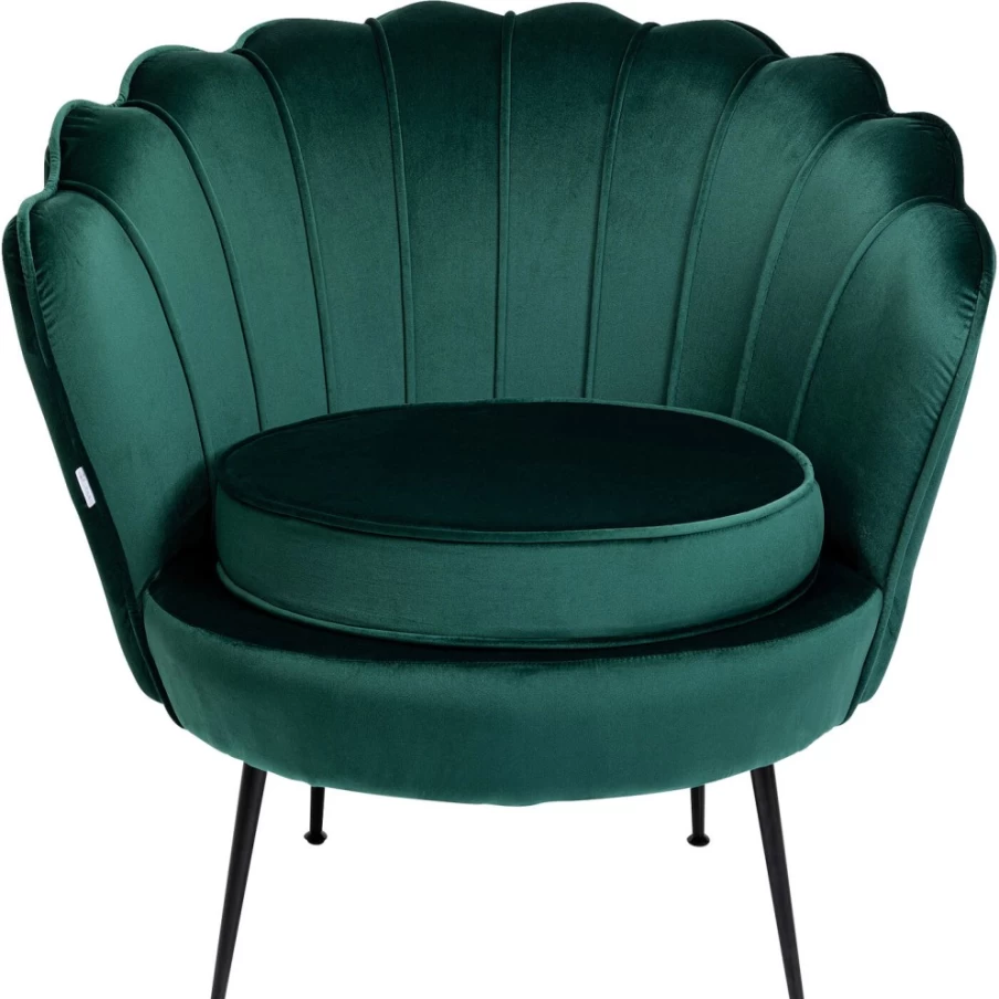 "KARE Design Water Lily Armchair in Black and Dark Green – Modern Lounge Chair"