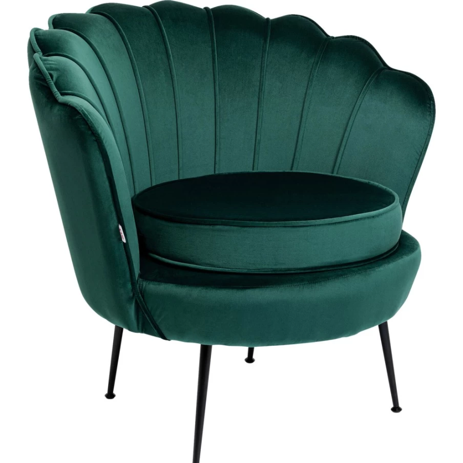 "KARE Design Water Lily Armchair in Black and Dark Green – Modern Lounge Chair"