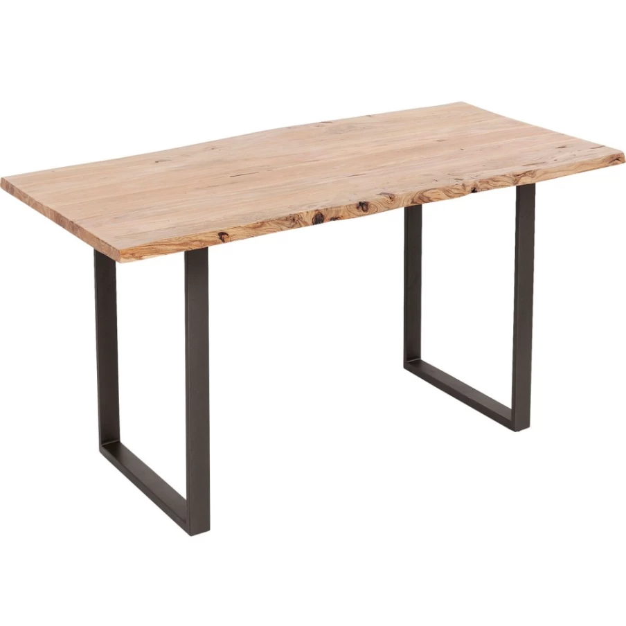 KARE Design Modern Bar Table with Acacia Wood Top and Crude Steel Frame, 160 x 80 cm, Industrial Style Dining or Kitchen Counter