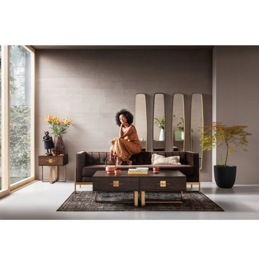 KARE Design Modern Black Mirror Clip 32x177 cm - Stylish Wall Mirror Holder