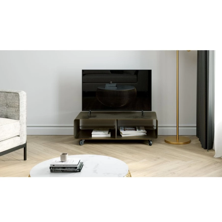 KARE Design Bronze Mobile Lowboard Lounge M - 90x30cm Modern Rolling Side Table