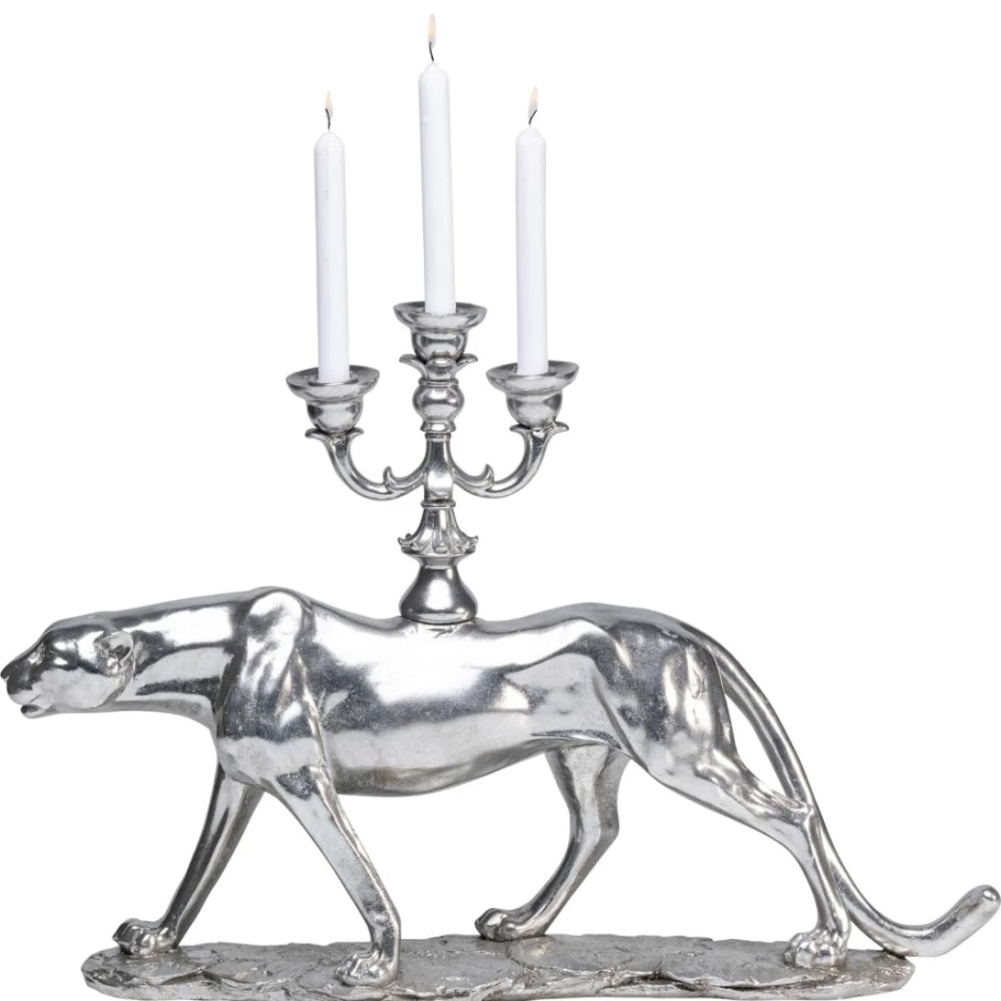 KARE Design Modern Leopard Print Candle Holder - 74cm Tall Decorative Stand for Home Decor