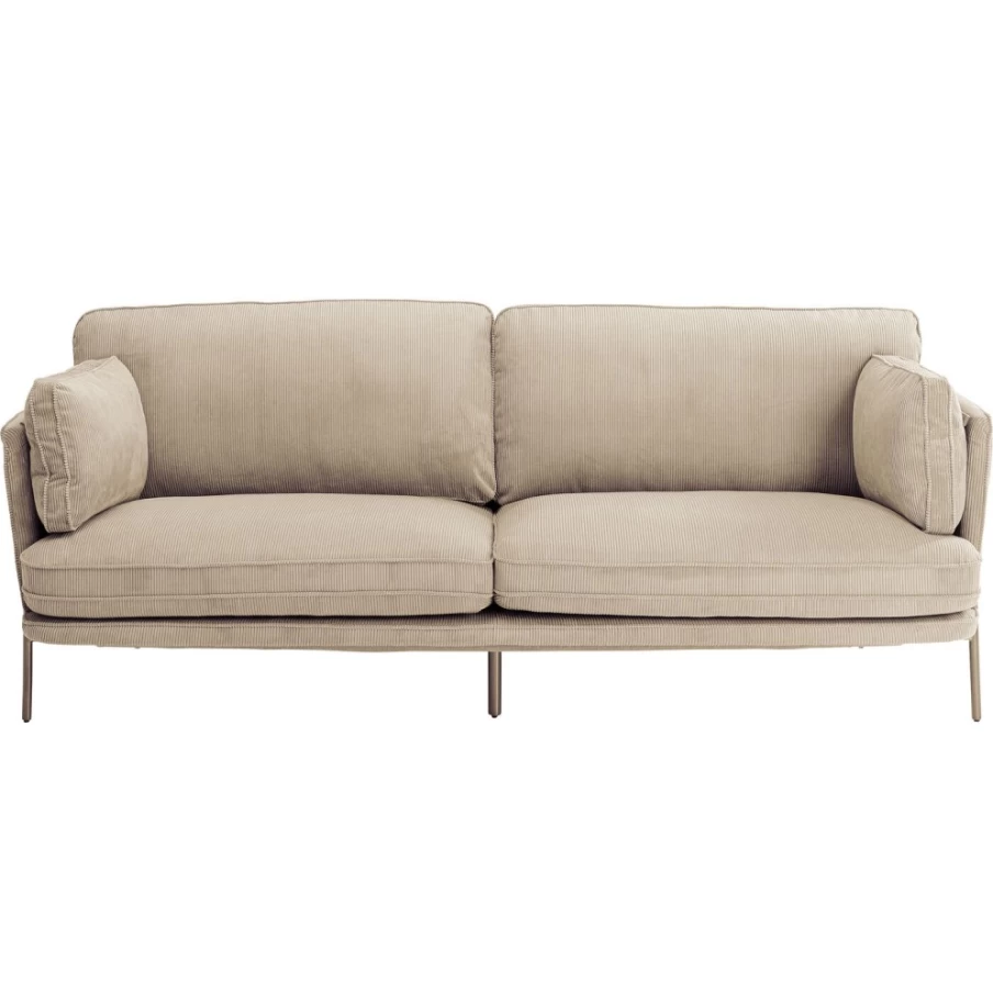 "KARE Design Shirly 3-Seater Cream Fabric Sofa 221cm | Modern Luxury Living Room Furniture"