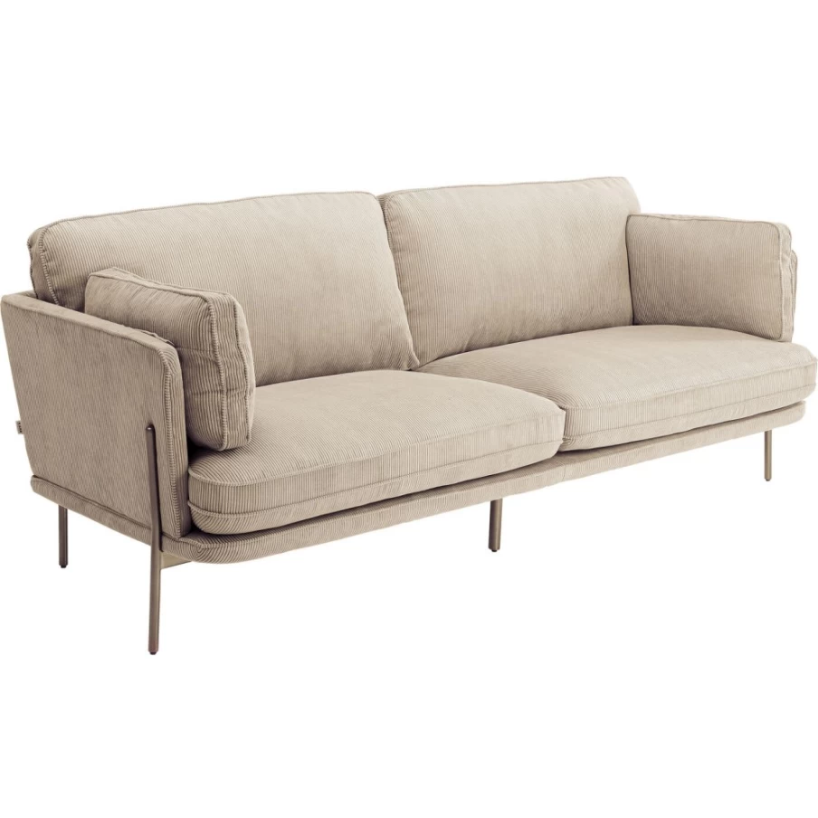 "KARE Design Shirly 3-Seater Cream Fabric Sofa 221cm | Modern Luxury Living Room Furniture"