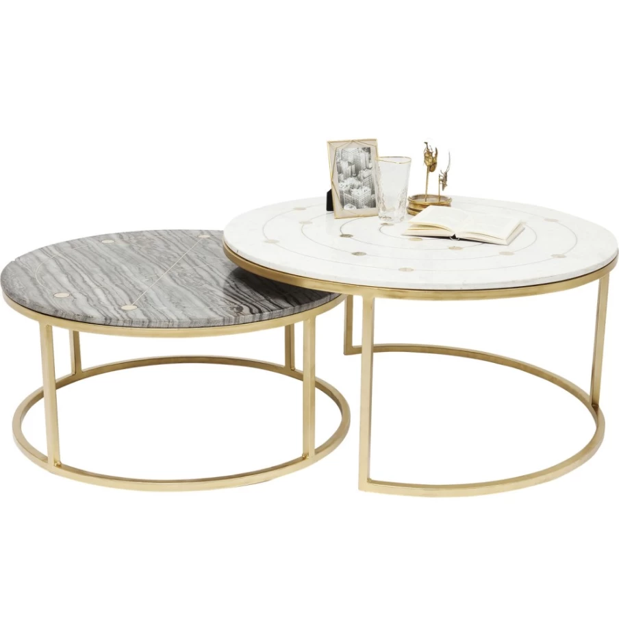 KARE Design Mystic Round Side Table - Set of 2 Modern End Tables