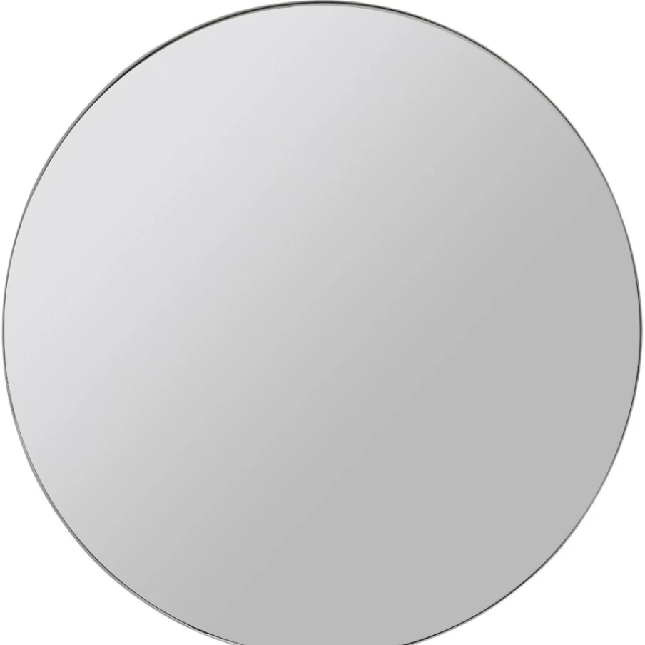 KARE Design Modern Curved Chrome Mirror - 60" Round Stylish Reflective Wall Decor