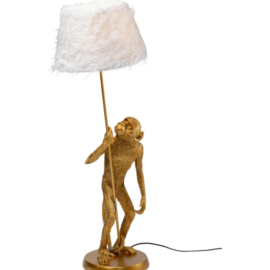 KARE Design Modern Gold Monkey Table Lamp - 51cm Animal Sculpture Standing Desk Light