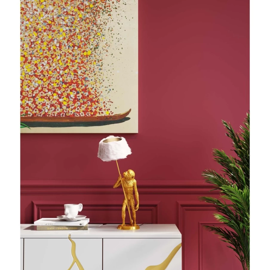 KARE Design Modern Gold Monkey Table Lamp - 51cm Animal Sculpture Standing Desk Light
