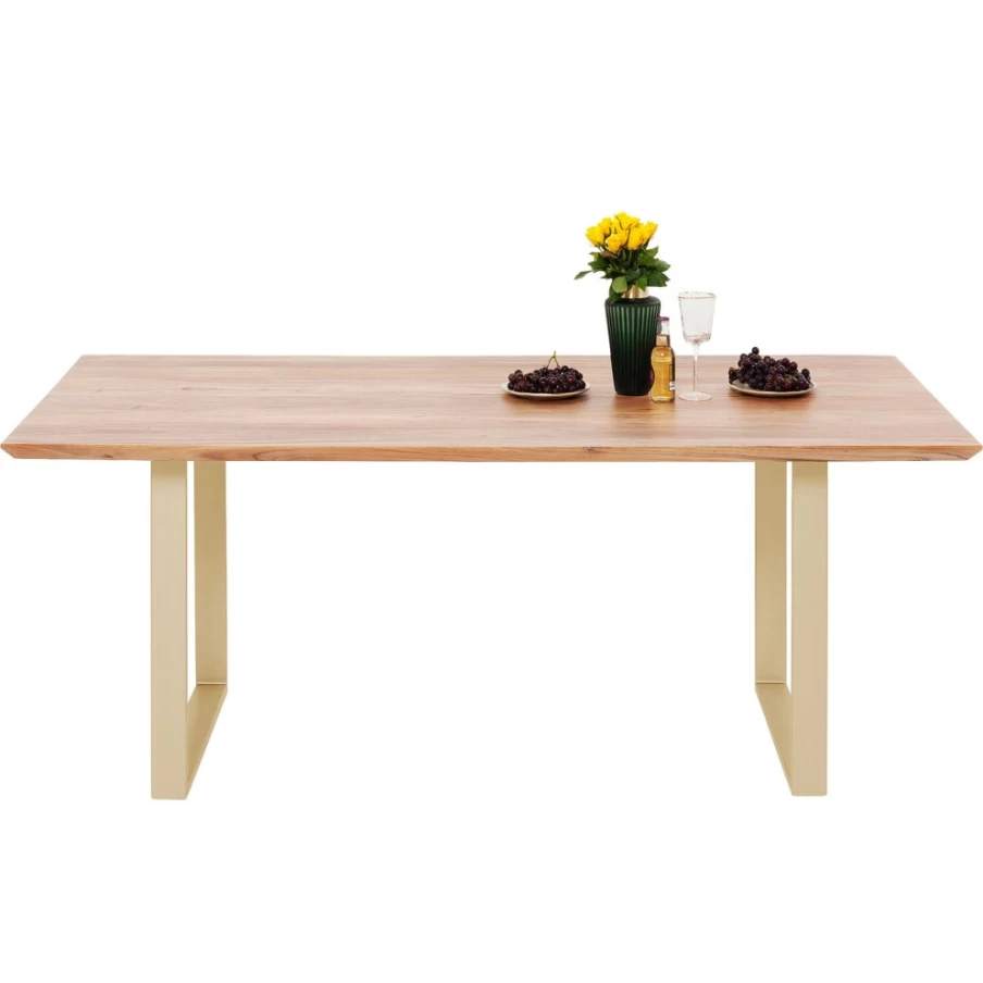 KARE Design Modern Brass Dining Table Symphony 180X90 - Elegant Gold-Toned Kitchen & Conference Room Centerpiece