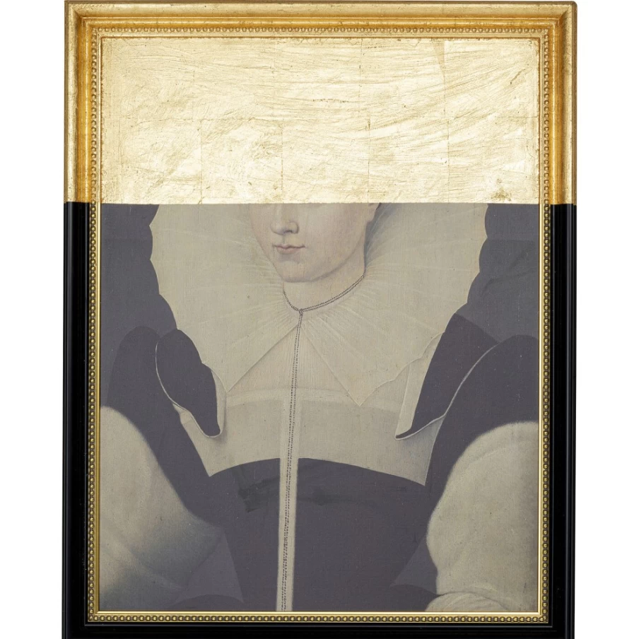 "KARE Design Oil Painting 'Incognito Lady' Wall Art 80x100cm Framed Canvas"
