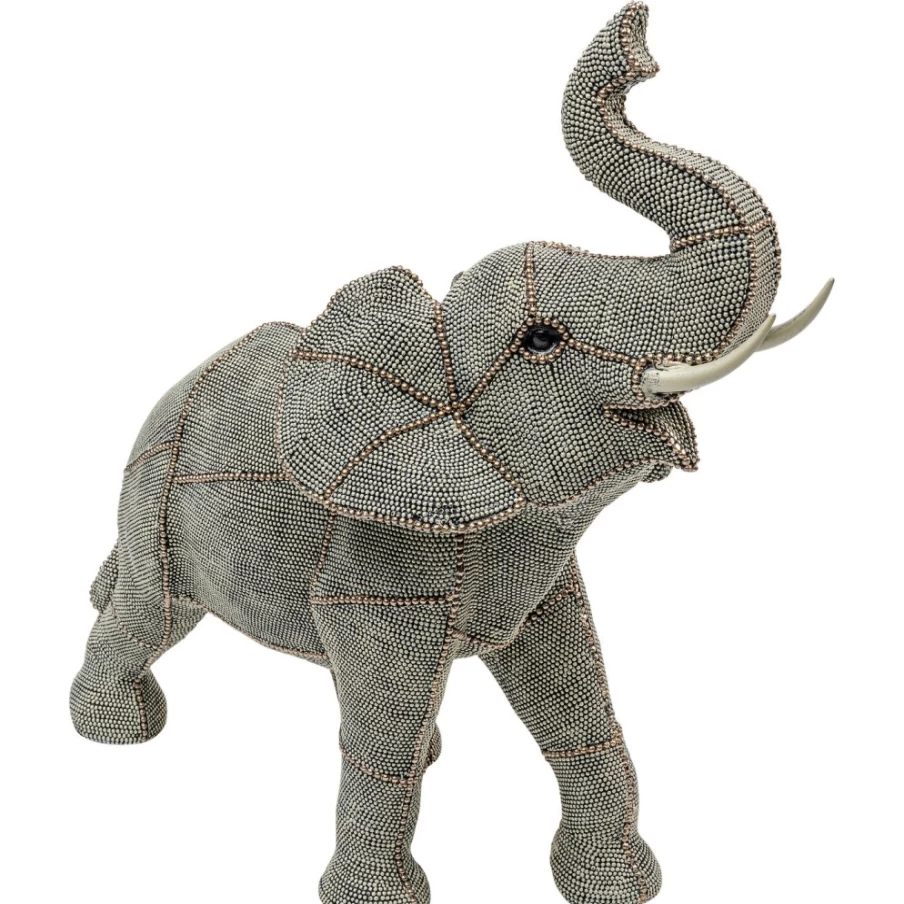 KARE Design Modern Elephant Decor Statue with Pearls - Elegant Walking Animal Sculpture for Home Decoration
