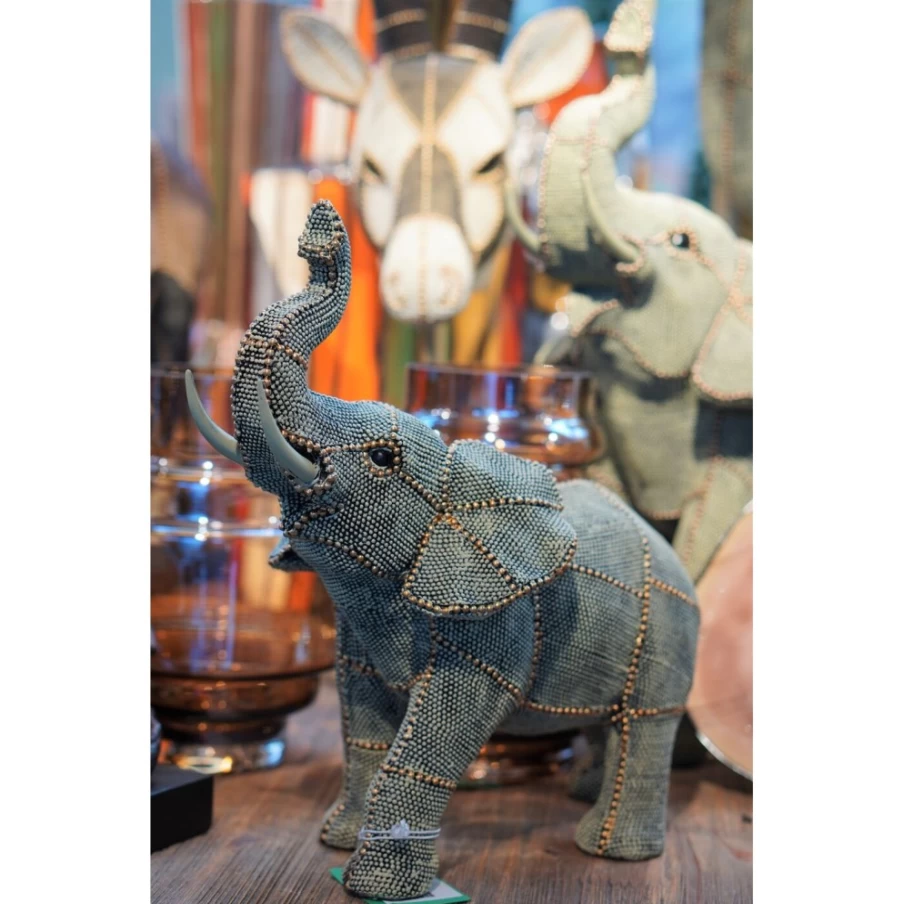 KARE Design Modern Elephant Decor Statue with Pearls - Elegant Walking Animal Sculpture for Home Decoration