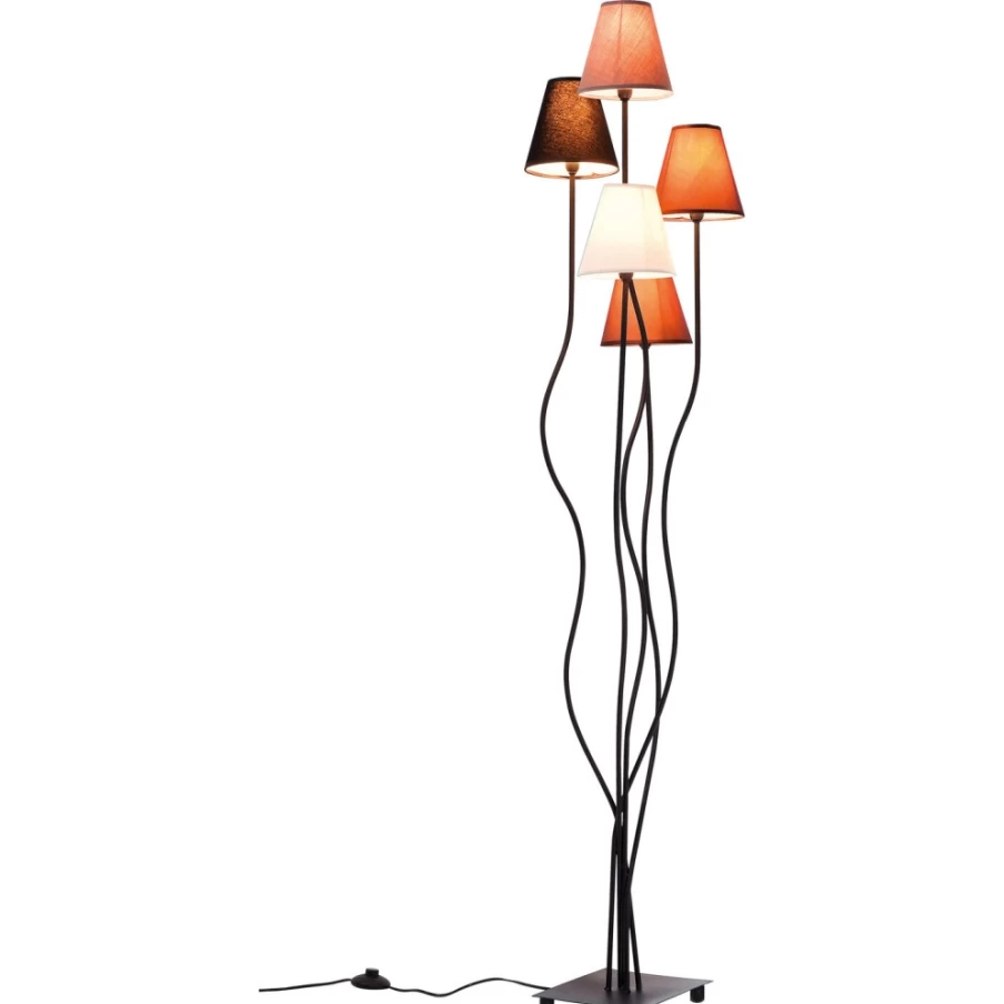 KARE Design Modern Floor Lamp with Flexible Adjustable Arm in Mocca Cinque Finish