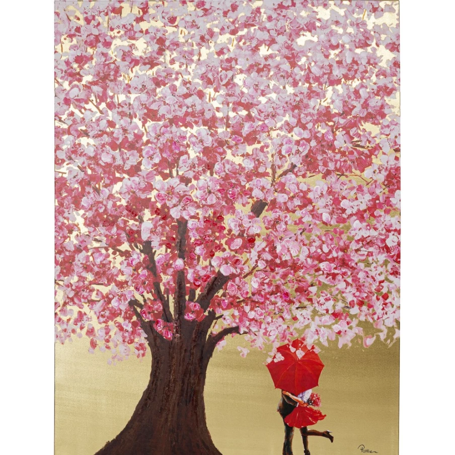 "KARE Design Gold and Pink Floral Picture for Couples - 120x160cm Wall Art"